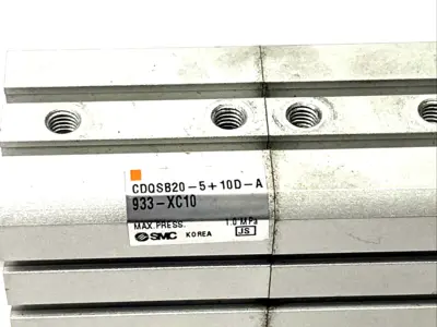 CDQSB20-5+10D-A933-XC10, CDQSB20-5+10D | SMC CDQSB20-5+10D-A933-XC10 Pneumatic Cylinder 20mm Bore, Dual Stroke 5mm & 10mm - Used