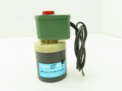 Plast-o-matic EUC2B2G6 Solenoid Valve 2-Way NC 120V 140 PSI 1/4" NPT