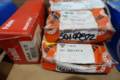 PALLET OF ASSORTED BEARINGS AND BEARING ACCESSORIES, LINERS, ADAPTERS, ROLLER, INSERT, HOUSED UNITS
