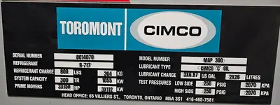 USED 2010 TOROMONT CIMCO C6-W08AHE