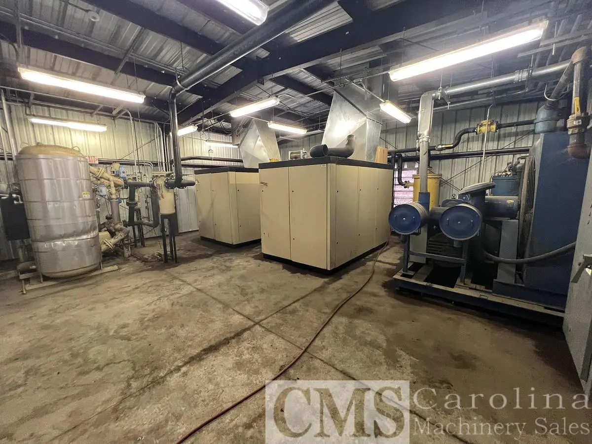 USED QUINCY AND INGERSOLL RAND AIR COMPRESSOR ROOM WITH DRYERS