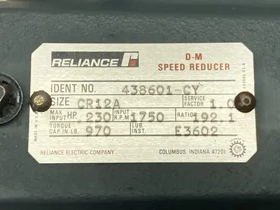New | in-Stock RELIANCE ELECTRIC 438601-CY Speed Reducers | Surplus Asset Holdings #1205477