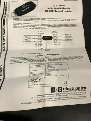 4 CHANNEL RS-232 ISOLATOR B&B ELECTRONICS