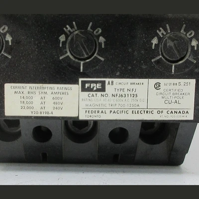 FPE NFJ 125 Amp Breaker