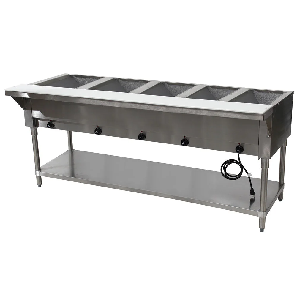 Advance Tabco HF-5E-240 77 3/4" Hot Food Table w/ (5) Wells & Cutting Board, 208 240v/1ph