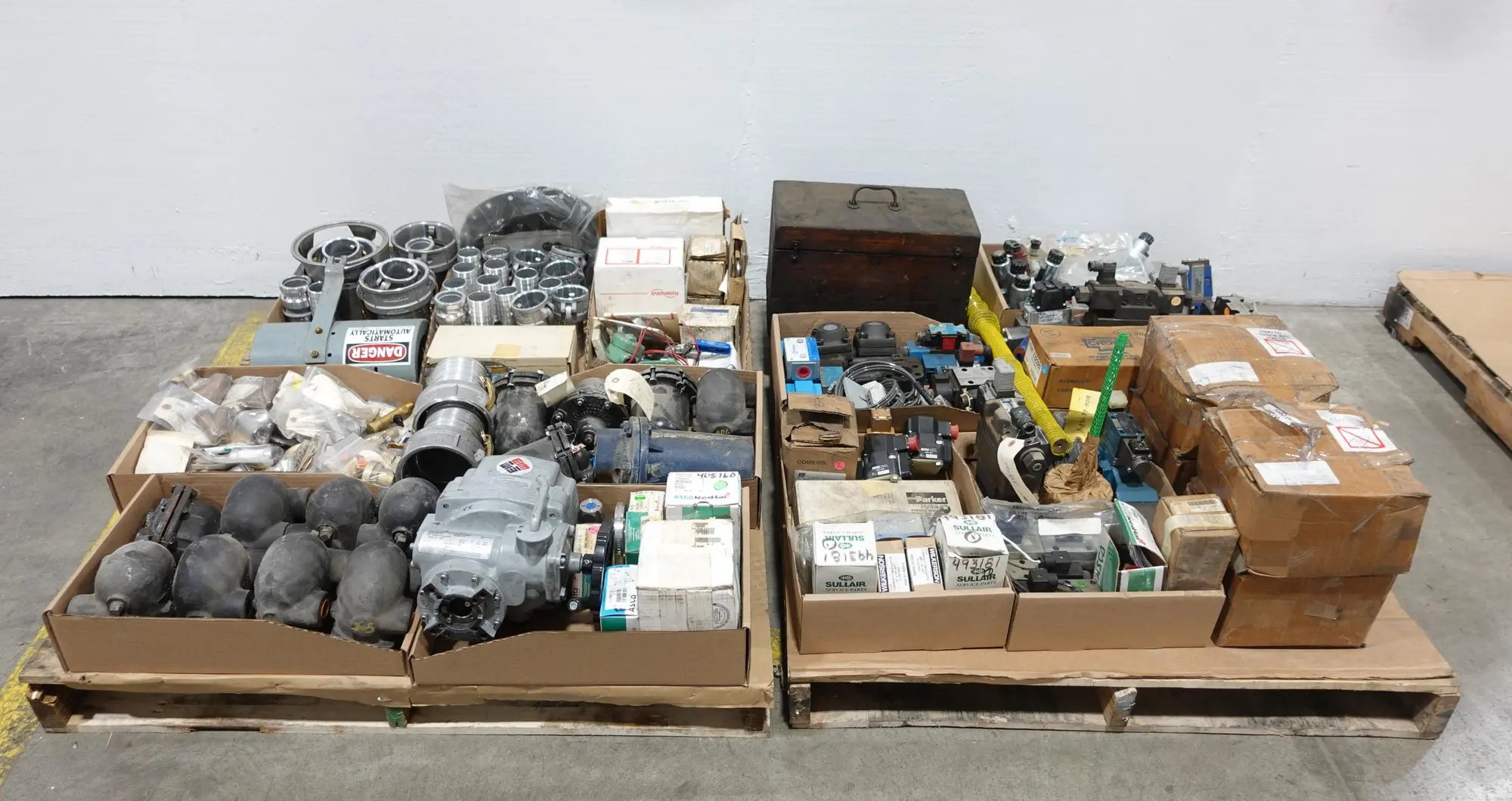2 PALLETS OF ASSORTED VALVES, PARTS AND ACCESSORIES