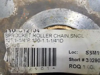 Roller Chain Sprocket 100C12104, Size 100, 12 Teeth