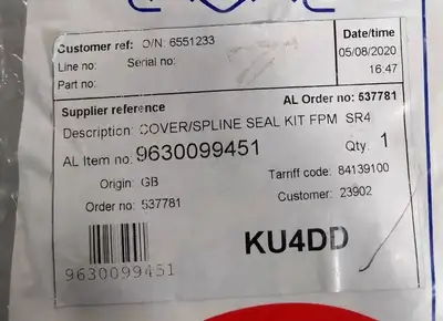 Cover/Spline Seal Kit FPM SR4 Loc5B4/2