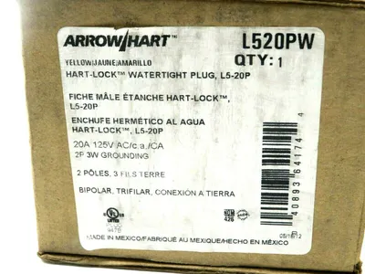 NEW ARROW HART L5-20PW WATERTIGHT PLUG L520P