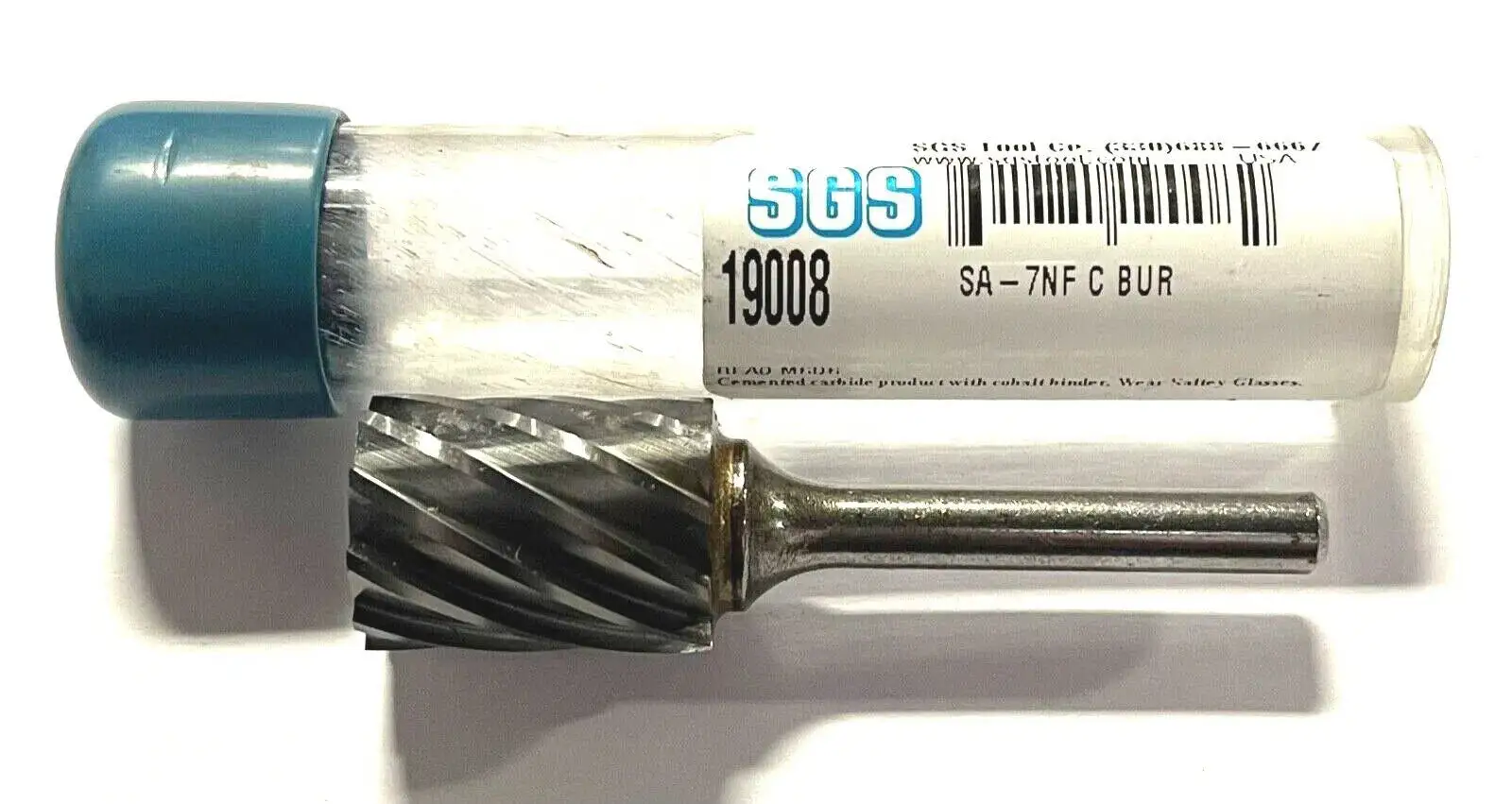 SGS Carbide Cylinder Burr Single Cut 3/4" Cut Diameter 1/4" Shank USA Made