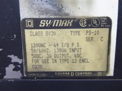 Square D 8030 PS-10 SY/MAX Power Supply Module Series C Used