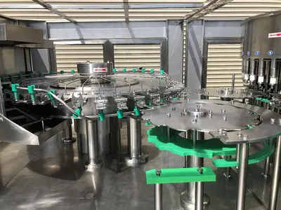 USED 2017 ZHANG J IAGANG, BEIJING CHINA TRI-BLOCK 40 VALVE BOTTLE RINSER, FILLER, CAPPER