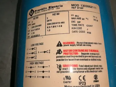 Used FRANKLIN ELECTRIC 1303062111 Motors (misc) Ohio US | HGR 24 #1556781