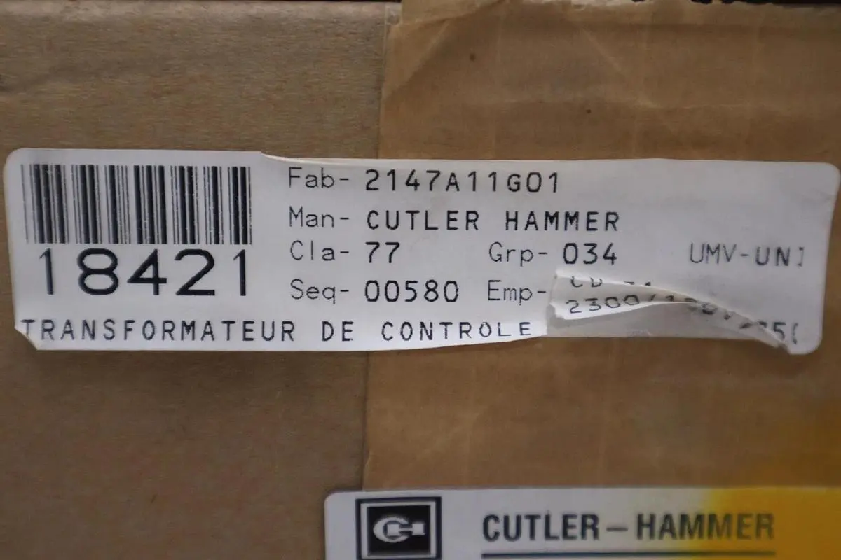 Cutler Hammer 2147A11G01 Control Power Transformer - NEW IN BOX - STOCK GF873