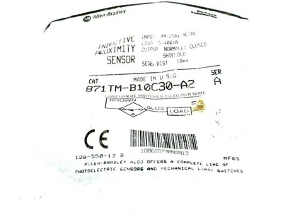 NEW ALLEN BRADLEY 871TM-B10C30-A2 PROXIMITY SENSOR SWITCH SER. A 871TMB10C30A2