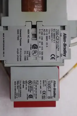 ALLEN BRADLEY 700-CF310Z* SER. A RELAY COIL WITH AB 100S-F SER. B STOCK L-163-A