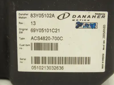 Danaher ACS4820-700C AC SuperDrive Forklift Motor Controller 48V 83Y05102A