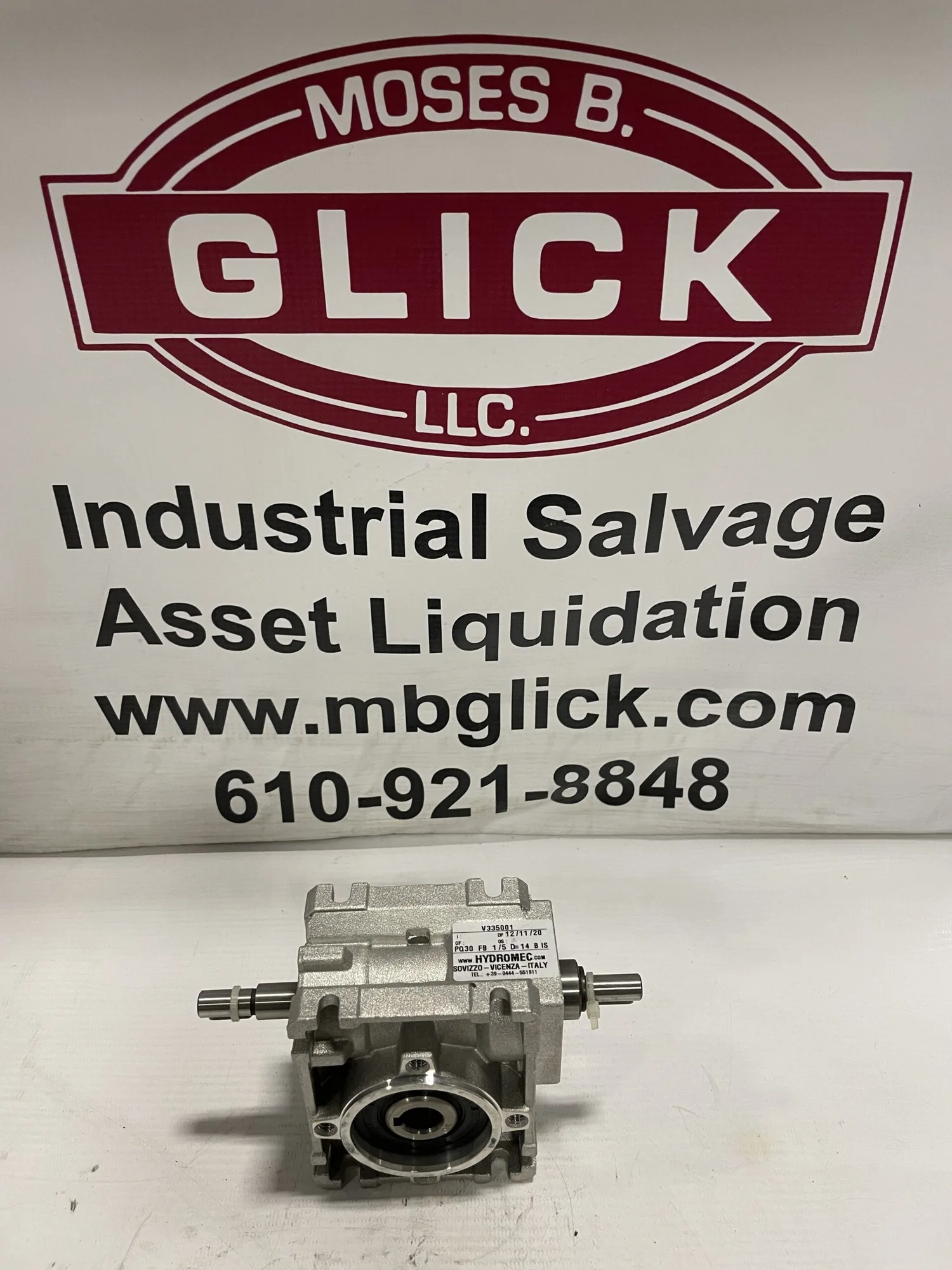 Hydromec V335001 Right Angle Dual Worm Gearbox/Speed Reducer 1:5