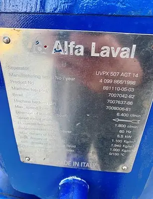 USED ALFA LAVAL UVPX507 507 AGT