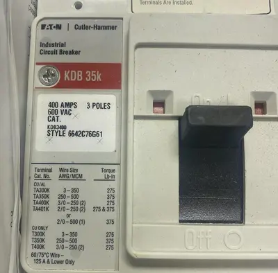 New | in-Stock EATON KDB3400 Miscellaneous Equipment (Electrical & Power) | Surplus Asset Holdings #1195371