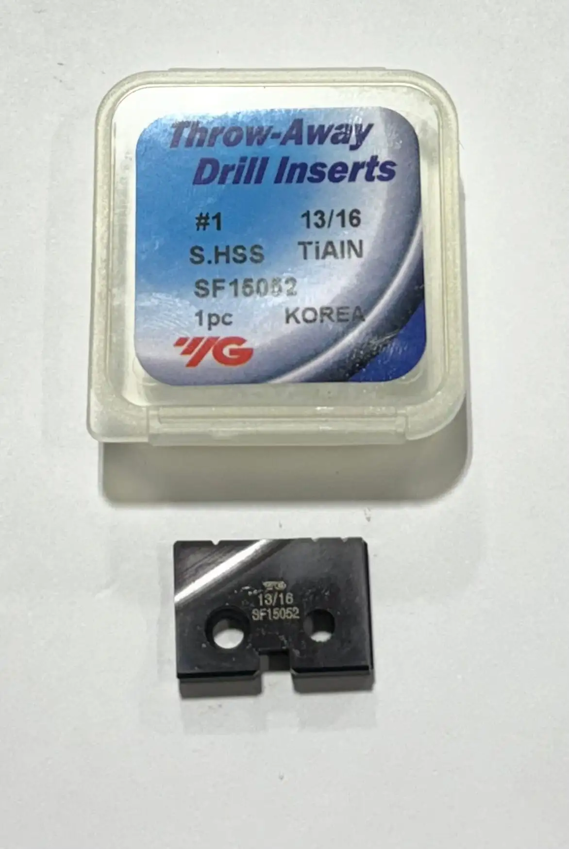 YG 13/16" Flat Bottom Spade Drill Insert TiAlN 180 Deg Series 1