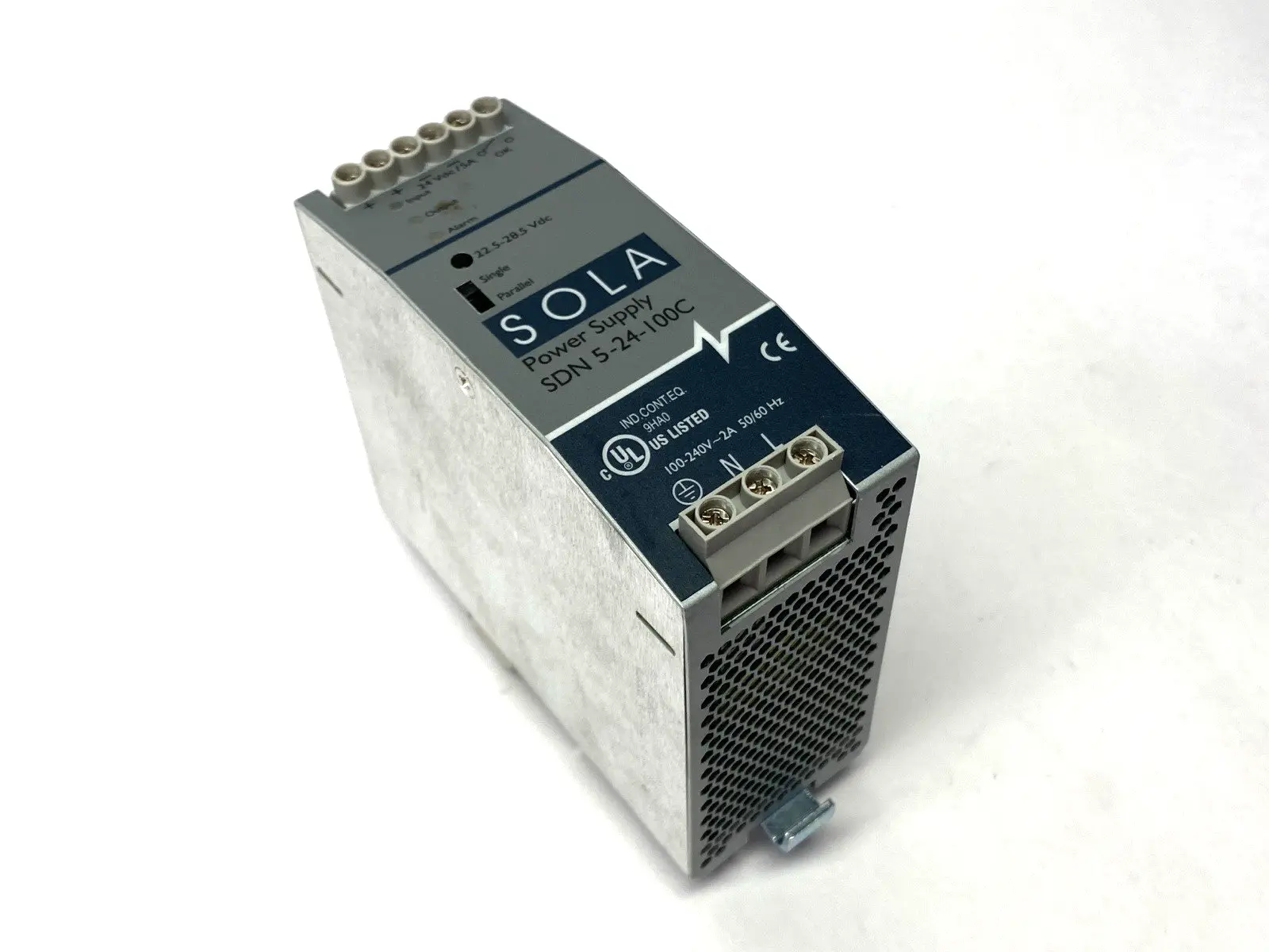 USED EMERSON, SOLA POWER SUPPLY 100-240VAC 2A IN 24VDC 5A 120W OUT