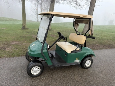 (1) 2017 E-Z-Go golf cart with a Kawasaki gas engine, model 625111G01, includes canopy, ball cover, ...