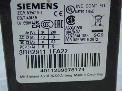 USED SIEMENS 3RH29111FA22