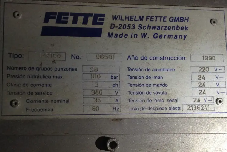 New | in-Stock 1990 FETTE COMPACTING FE35 Tablet Presses MX | Cimental SA #481643