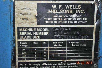 USED 1991 W.F. WELLS W-10-2
