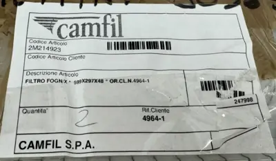 LOT OF 2 NEW CAMFIL FOGN/X FILTERS 599x297x48 OR.CL.N. 4964-1