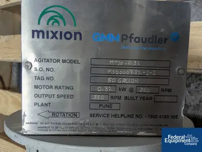 USED Pfaudler GMM Pfaudler Mixion Agitator, Model MIIG-0.32