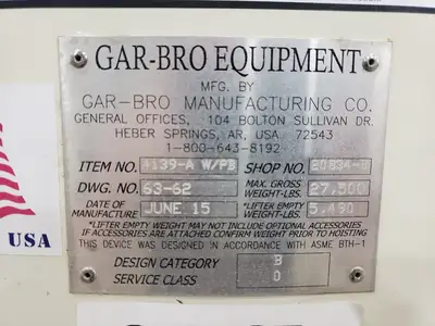 USED 2015 GAR-BRO EQUIPMENT 4139A