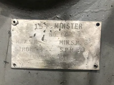 USED MINSTER MINSTER 15-F PRESS