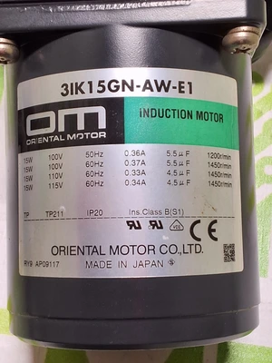 ORIENTAL MOTOR 31K15GN-AW-E1 INDUCTION MOTOR WITH D3409-132 1:10 GEAR HEAD