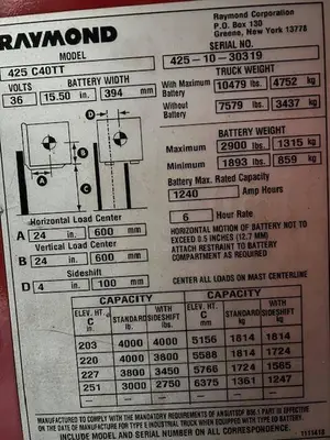 Used 2010 RAYMOND 425C40TT Misc Forklifts Illinois US | Somerset Equipment Sales #1543007