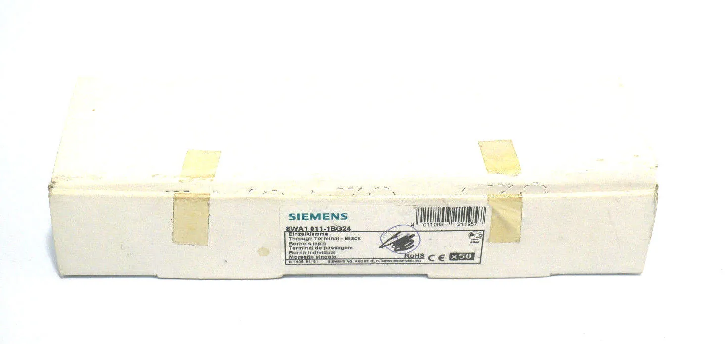 BOX OF 50 NEW SIEMENS 8WA1-011-1BG24 TERMINAL BLOCK 8WA10111BG24