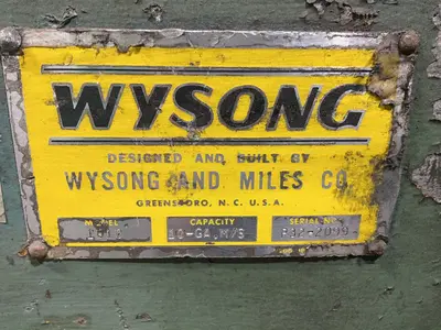 Used WYSONG AND MILES CO. 1610 Power Squaring Shears (Gauge) Ohio US | HGR 24 #1520787