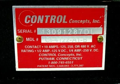 NEW CONTROL CONCEPTS INC CI-4122-A1-B SPEED SWITCH CI4122A1B
