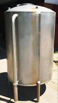 400 Gal Golden Seal Process Equipment Vertical Stainless Steel Tank W/Top Manway