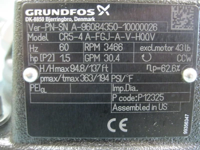 NEW Grundfos CR5-4 A-FGJ-A-V-HQQV