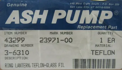 NEW ASH PUMP 43299 RING LANTERN TEFLON 23971-00