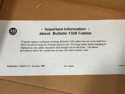 Used 2001 ALLENBRADLEY 1326CPB1T015 Cable & Wire Ohio US | HGR 24 #1508183