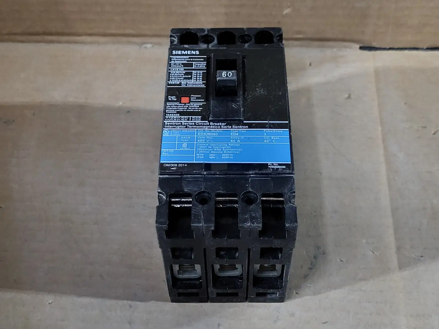 Used SIEMENS ED43B060 Switchgears British Columbia CA | Lenmark #1438269