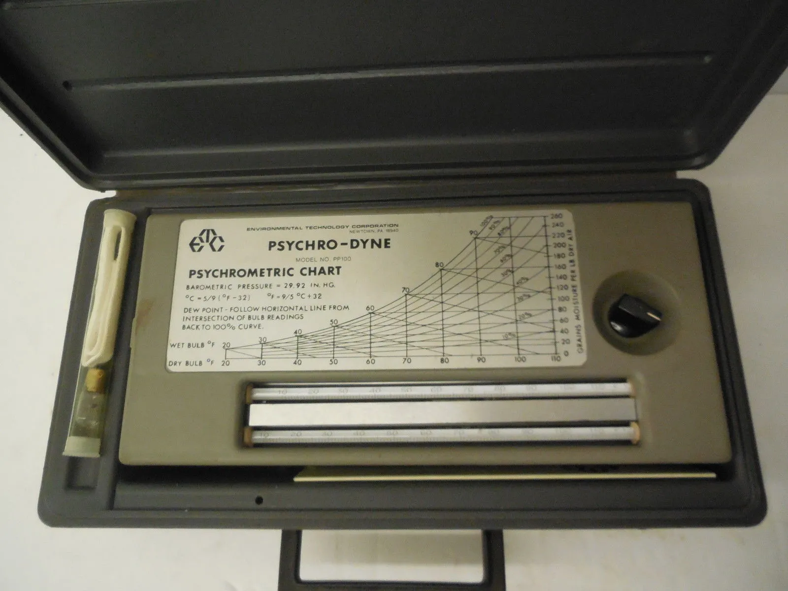 USED PSYCHRO-DYNE PP100 PSYCHROMETRIC CHART