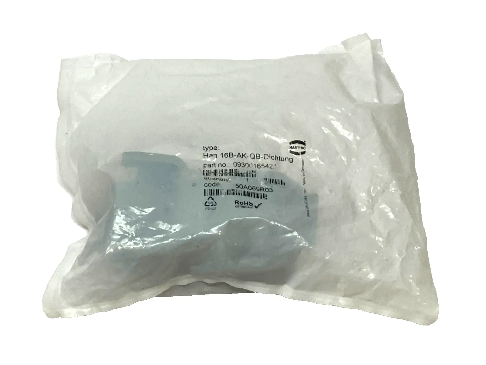 NEW HARTING HAN 16B-AK-QB-DICHTUNG HEAVY DUTY POWER CONNECTOR