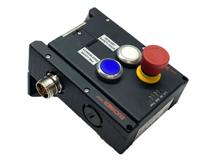 Used EUCHNER SAFETY GATE LOCKING MODULE W/ E-STOP Relays & Switches Michigan US | Maverick Industrial Sales #1090056