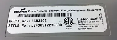 Cooper LCR3102 Power Systems Controller L343031223PB00 Loc.3A