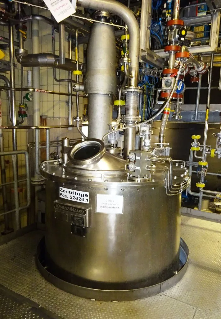 Krauss-Maffei VZO 125/3.2C perforate basket centrifuge, 316SS.