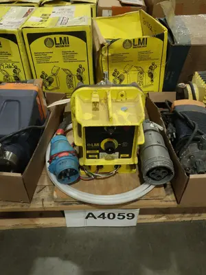 PALLET OF ASSORTED METERING PUMPS, MILTON ROY, LMI, PROMINENT